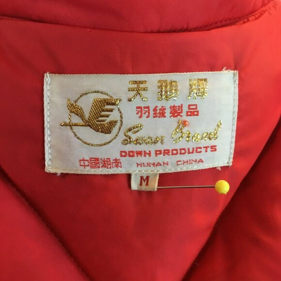 Swan Brand Red Down PUFFER FUNNEL VEST Womens Medium - Picture 7 of 10